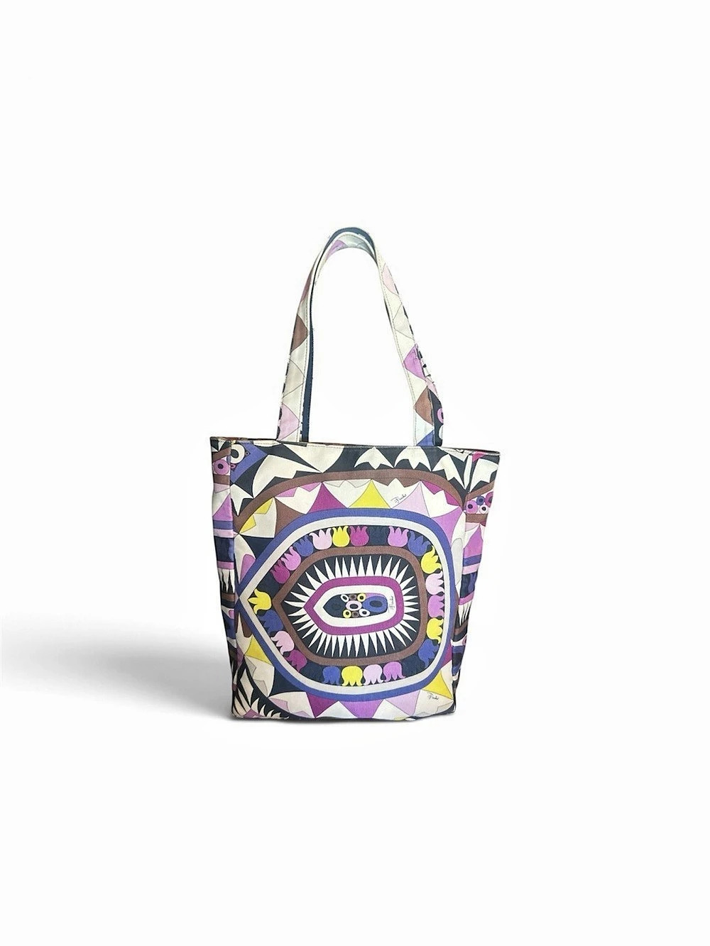 Emilio Pucci Geometric Tote in Purple & White Medium - Picture 3 of 16